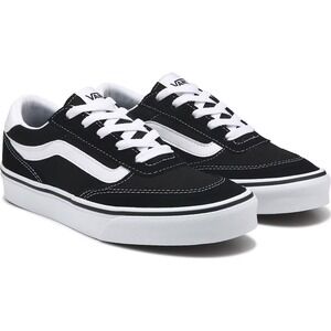VANS BROOKLYN ‎ L/S  KIDS YOUTH~1.0 ~SUEDE/CANVAS~BLACK&WHITE